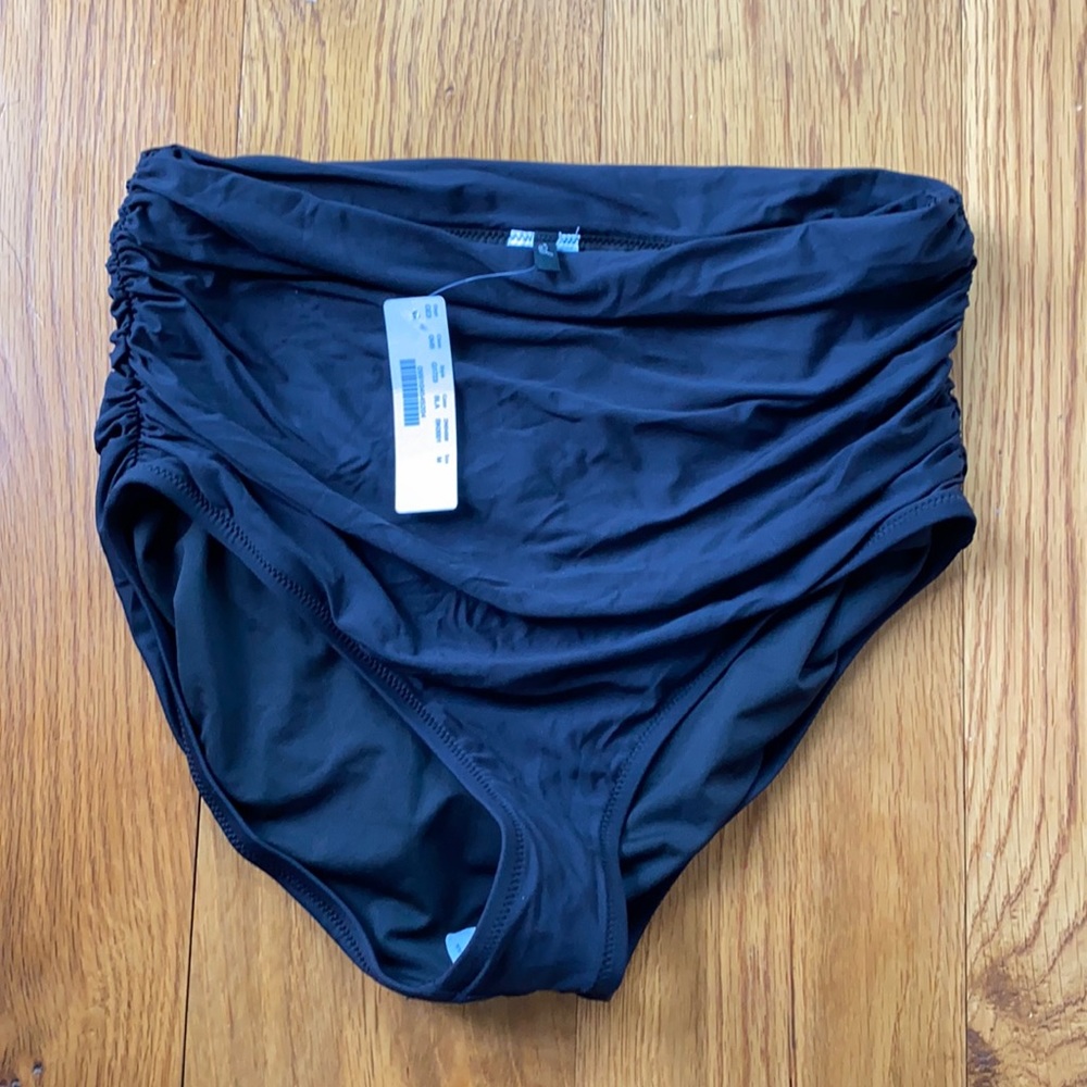NWT JCREW black high waist bikini bottom
